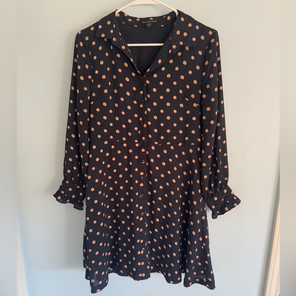 Banana Republic Blue Tailored Fit Flare Dress Size 8